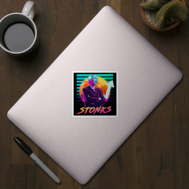 Stonks, Dank memes, vintage v1 by QuantumDesigns